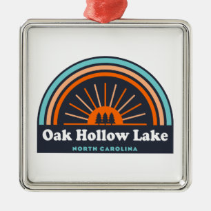 Ornamento De Metal Oak Hollow Lake North Carolina Rainbow