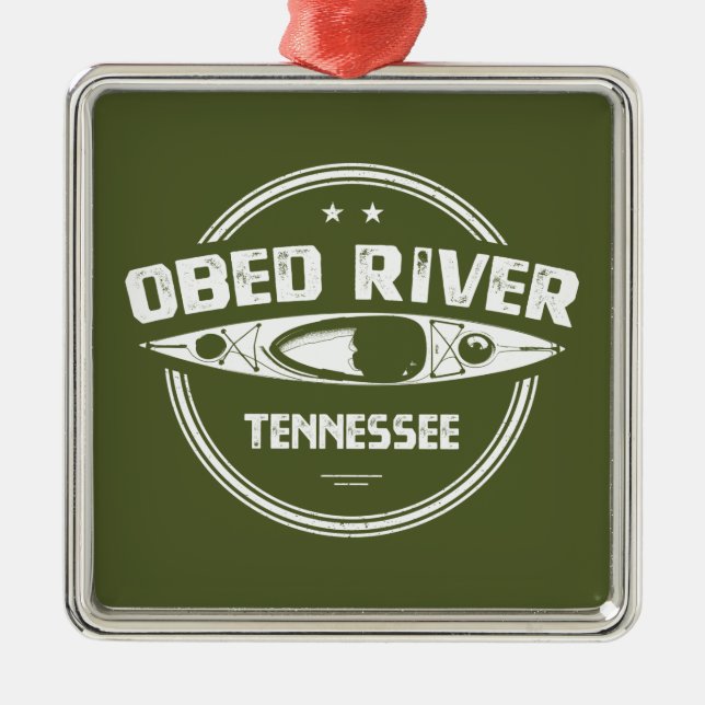 Ornamento De Metal Obed River Tennessee Kayaking (Frente)