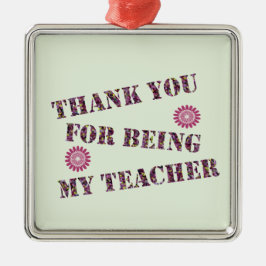 Ornamento De Metal Obrigado, Professor de Feriado Mosaico.