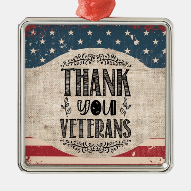 Ornamento De Metal Obrigado Veterans Ornament (Frente)