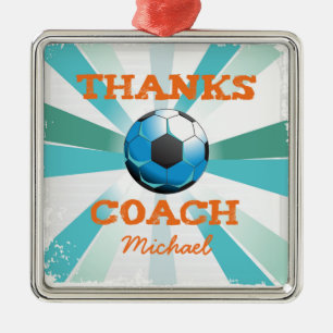 Ornamento De Metal Obrigados do treinador de futebol, laranja no chá
