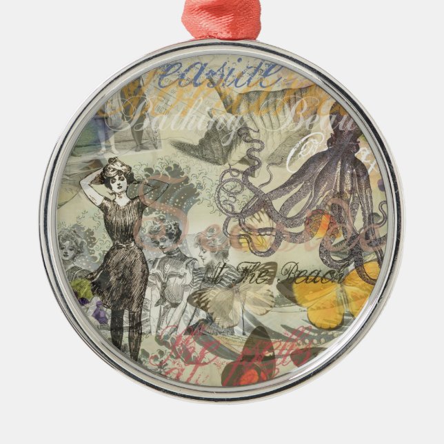 Ornamento De Metal Octopus Beach Antique Coastal Steampunk (Frente)