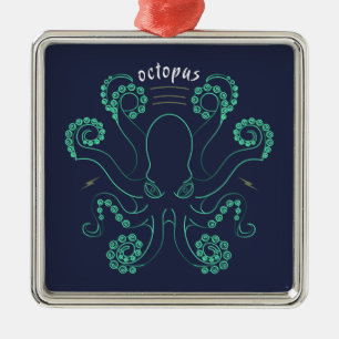 Ornamento De Metal Octopus Cephalopod Tentáculos