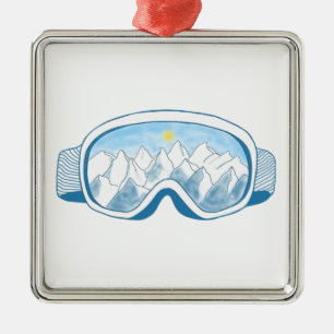 Ornamento De Metal Óculos de Esqui de Montanha