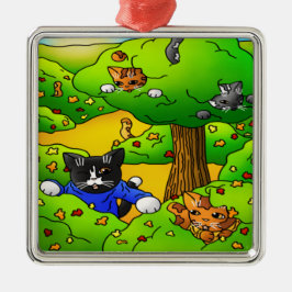 Ornamento De Metal Ocultar e Procurar Gatos