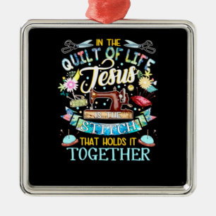 Ornamento De Metal Ofertas de Empilhamento No Quilt Of Life Jesus