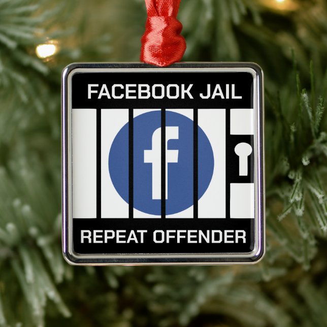 ORNAMENTO DE METAL OFFENDER DE REPETIÇÃO DA CAIXA DE FACEBOOK (Árvore)