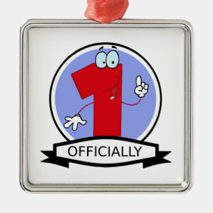 Ornamento De Metal Oficialmente 1 bandeira do aniversário