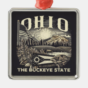 Ornamento De Metal Ohio The Buckeye State
