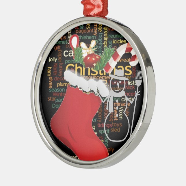 Ornamento De Metal Olá! Feliz Natal e um Feliz ano novo (Esquerda)