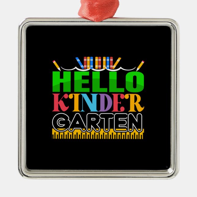 Ornamento De Metal Olá Kinder Garten (Frente)