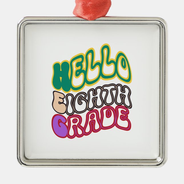 Ornamento De Metal Olá Oitavo Ano (Frente)