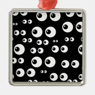 Ornamento De Metal olhos brancos pretos