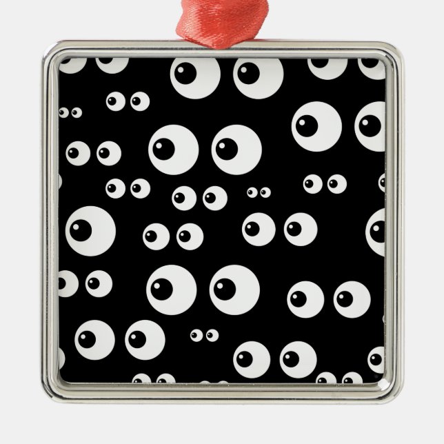 Ornamento De Metal olhos brancos pretos (Frente)
