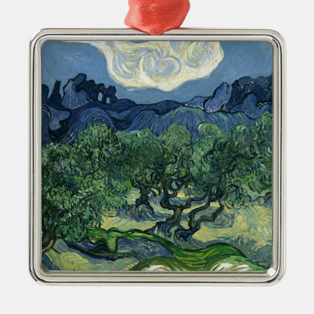 Ornamento De Metal Oliveiras por Van Gogh (Frente)