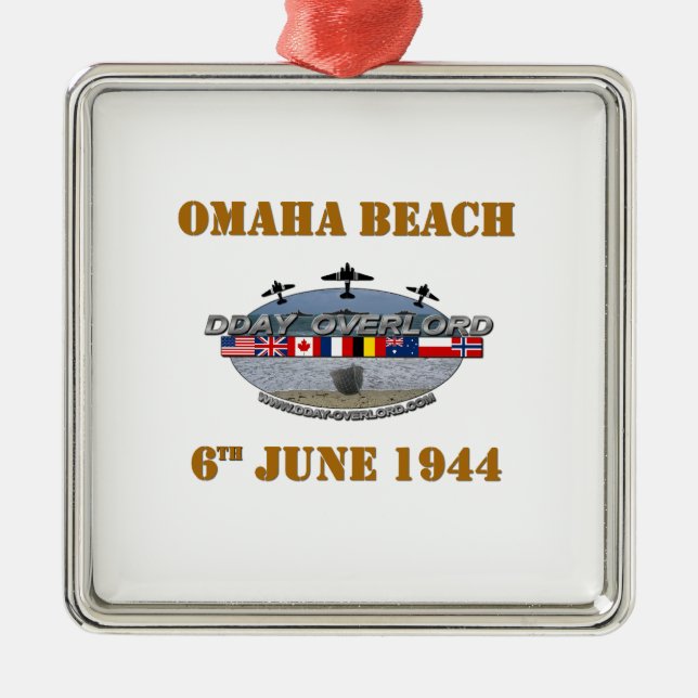 Ornamento De Metal Omaha Beach 6 junho de 1944 (Frente)