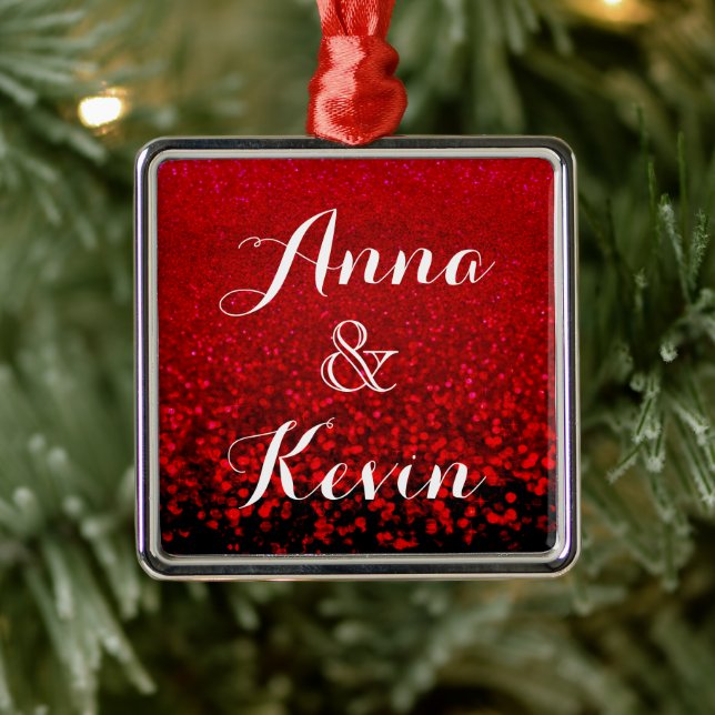 Ornamento De Metal Ombre vermelho e preto (Árvore)