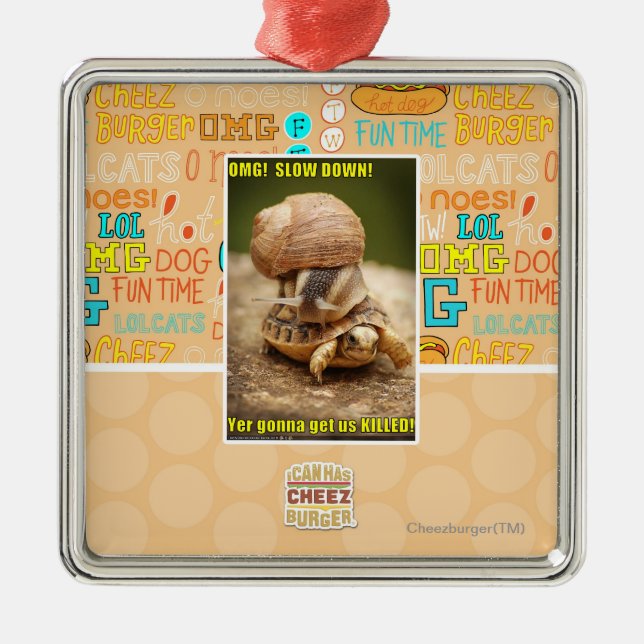 Ornamento De Metal OMG! Slow down! (Frente)