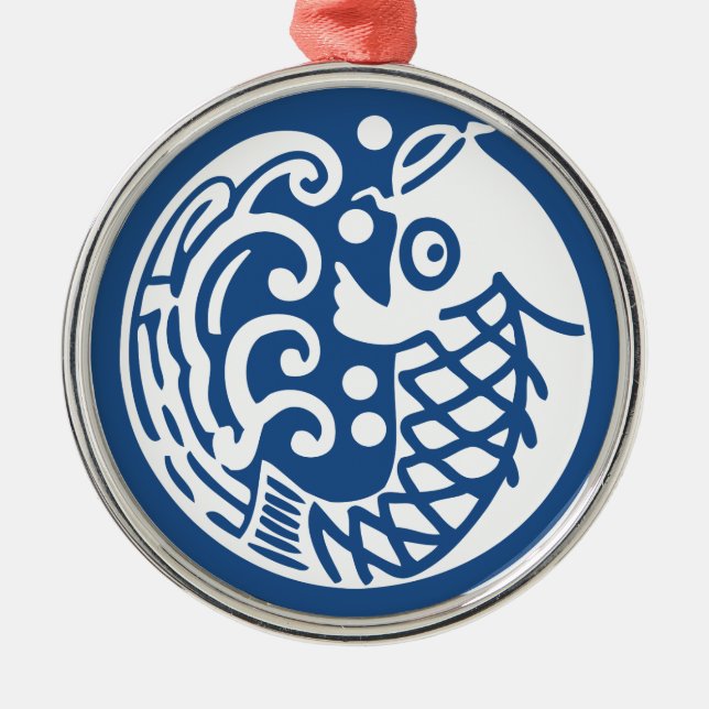 Ornamento De Metal Onda de carpas (Frente)