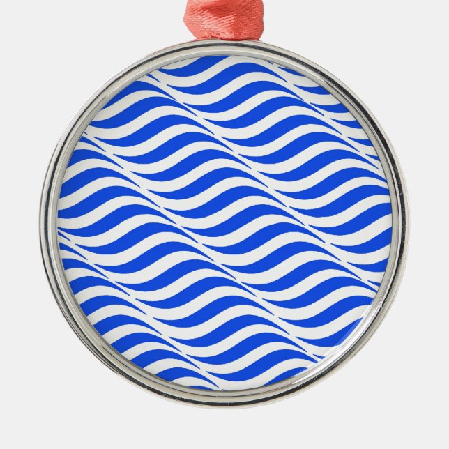 Ornamento De Metal Ondas azuis (Frente)