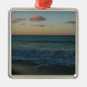 Ornamento De Metal Ondas caindo na paisagem de Sunset Beach