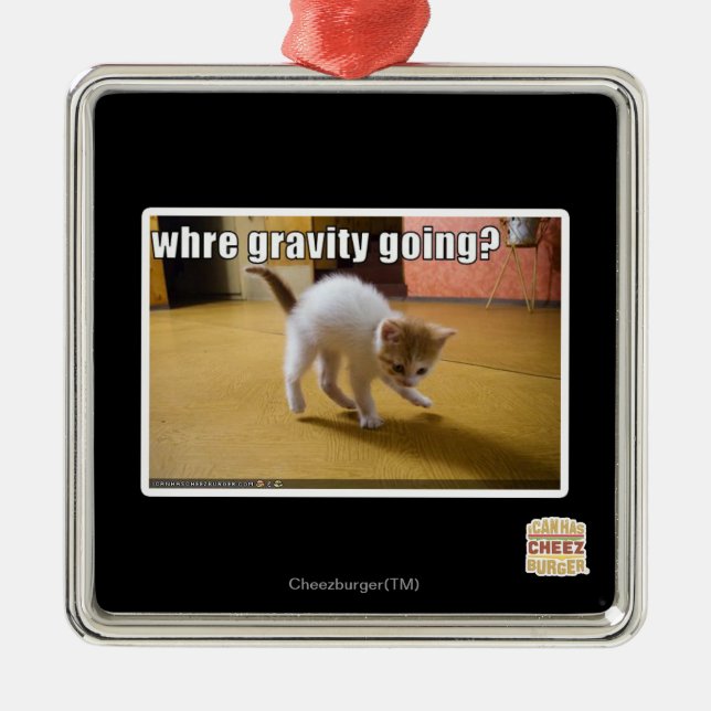 Ornamento De Metal Onde ir da gravidade? (Frente)