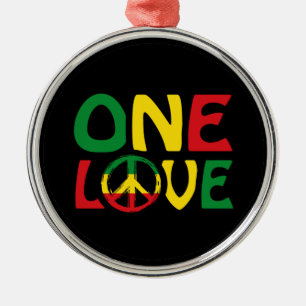 Ornamento De Metal One Love, Reggae design