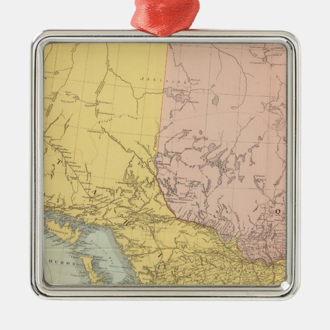 Ornamento De Metal Ontário, Quebec (Frente)