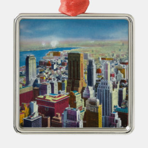 Ornamento De Metal Opinião da skyline do Midtown para East River