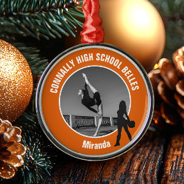 Ornamento De Metal Orange Drill Team Photo Dancer Christmas
