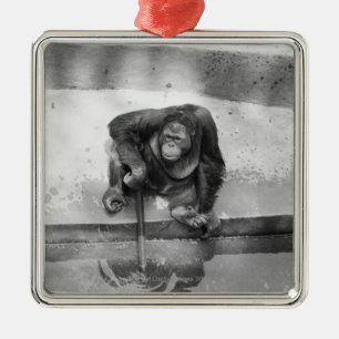 Ornamento De Metal Orangotango