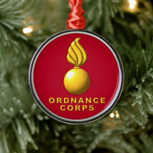 Ornamento De Metal Ordnance Corps Natal