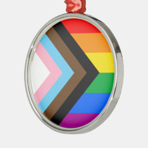Ornamento De Metal Orgulho de progresso LGBTQ+