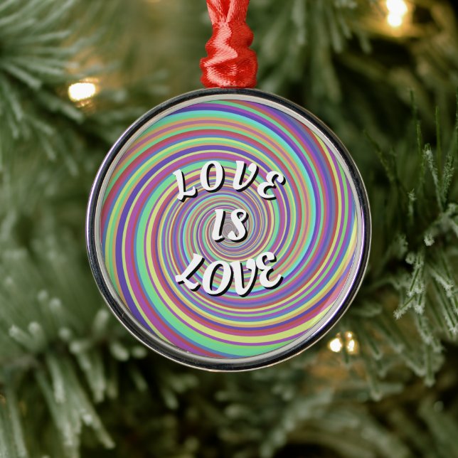 Ornamento De Metal Orgulho Love Is Love (Árvore)