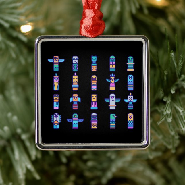 Ornamento De Metal Orgulho Nativo Canadiano dos Animais da Haida (Árvore)