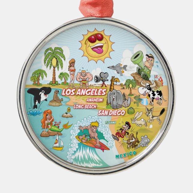 Ornamento De Metal Ornament California Beach Life (Frente)