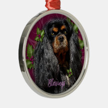 Ornament, Cavalier Spaniel Black e Tan Gift