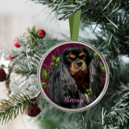 Ornamento De Metal Ornament Cavalier Spaniel Black e Tan Spaniel