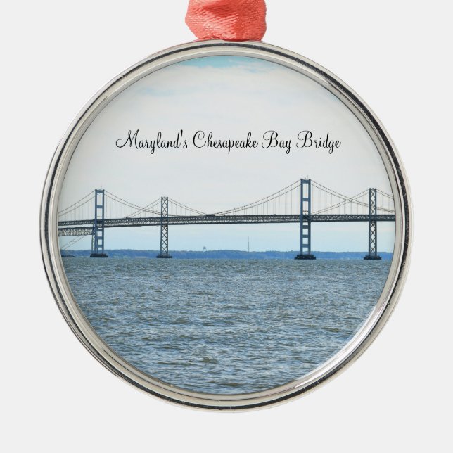 Ornamento De Metal Ornament da ponte de Chesapeake Bay em Maryland (Frente)
