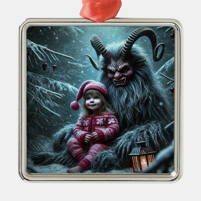 Ornamento De Metal Ornament Krampus de Natal (Frente)