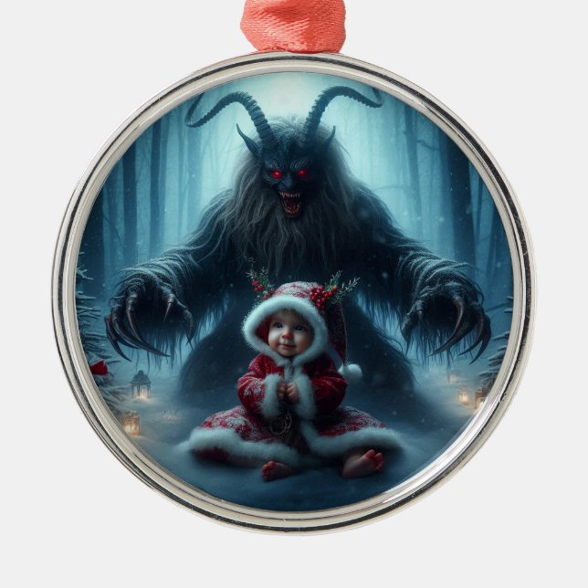 Ornamento De Metal Ornament Krampus de Natal (Frente)