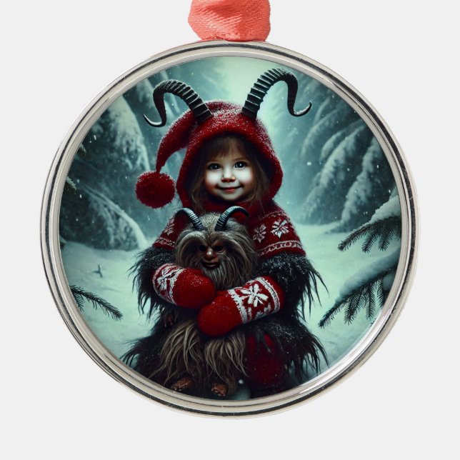 Ornamento De Metal Ornament Krampus de Natal (Frente)
