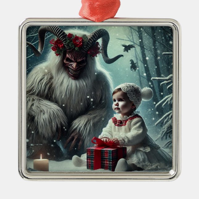 Ornamento De Metal Ornament Krampus de Natal (Frente)