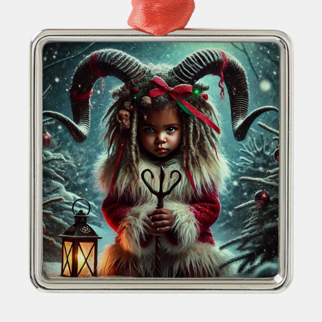 Ornamento De Metal Ornament Krampus de Natal (Frente)