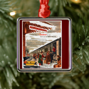 Ornamento De Metal Ornament New Haven Railroad Christmas 1947