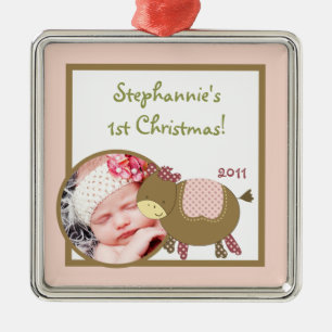 Ornamento De Metal Ornament Personalizado Abbys Fazenda Rosa Girly