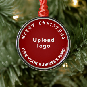 Ornamento De Metal Ornament Red Round de Natal Comercial