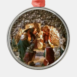 Ornamento De Metal Ornamento-Círculo da árvore de Natal da cena da