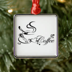 ORNAMENTO DE METAL ***ORNAMENTO DIVERTIDO DO COFFEE LOVER***