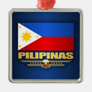 Ornamento De Metal "Ornamento do orgulho filipino"